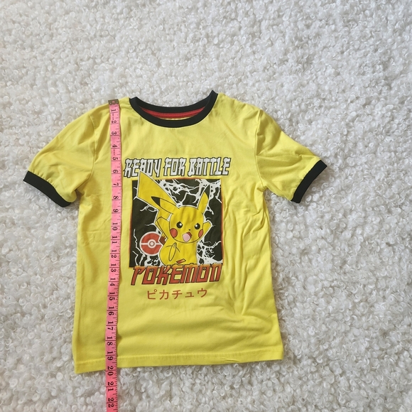 Pokemon Pikachu Battle Kids T-Shirt Yellow Graphic Tee Youth Sz 7/8 Collectible - Picture 4 of 4